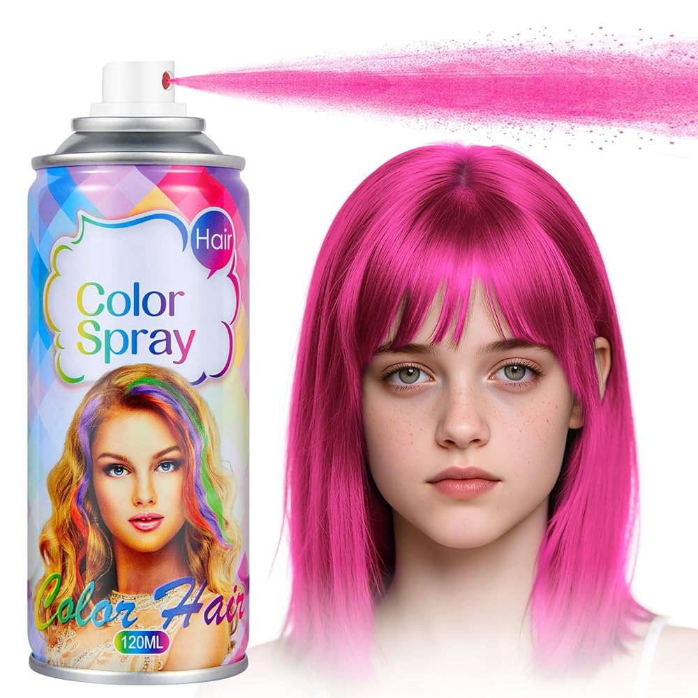 Acomler Pink Hair Spray Temporary Hair Color Spray for Kids Women Men, One-Day Hair Color Wax, Wa... | Amazon (US)