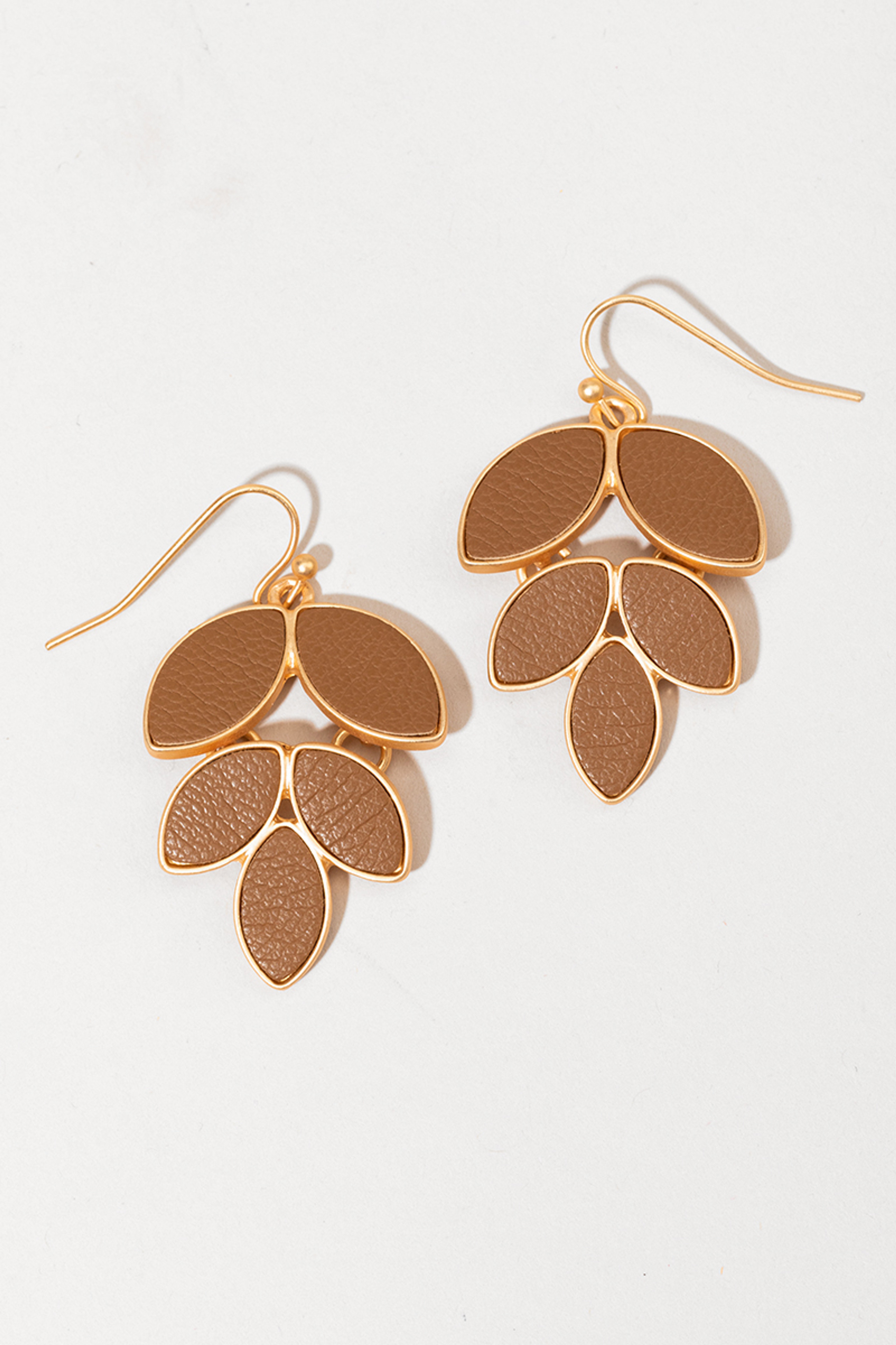 Ally Leather Leaf Drop Earrings | Francesca's