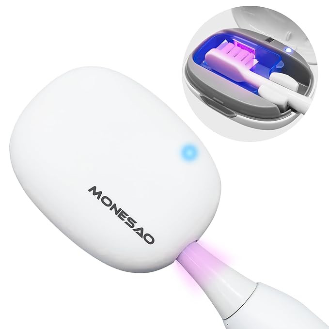 MONESAO Toothbrush Sanitizer Case, Portable Mini Toothbrush Covers with Holder, Rechargeable Trav... | Amazon (US)