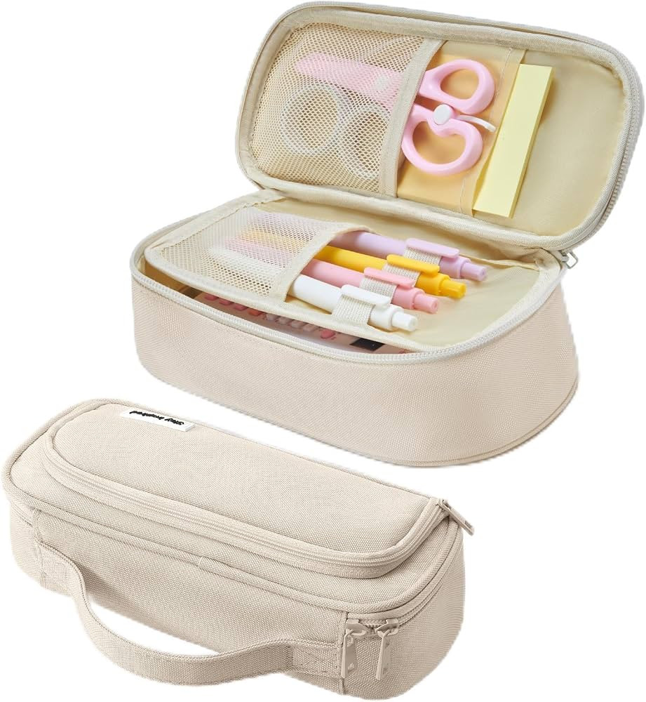 Large Pencil Case for Girls and Boys, Aesthetic Pencil Case Organizer with Handle, Cute Pencil Po... | Amazon (US)