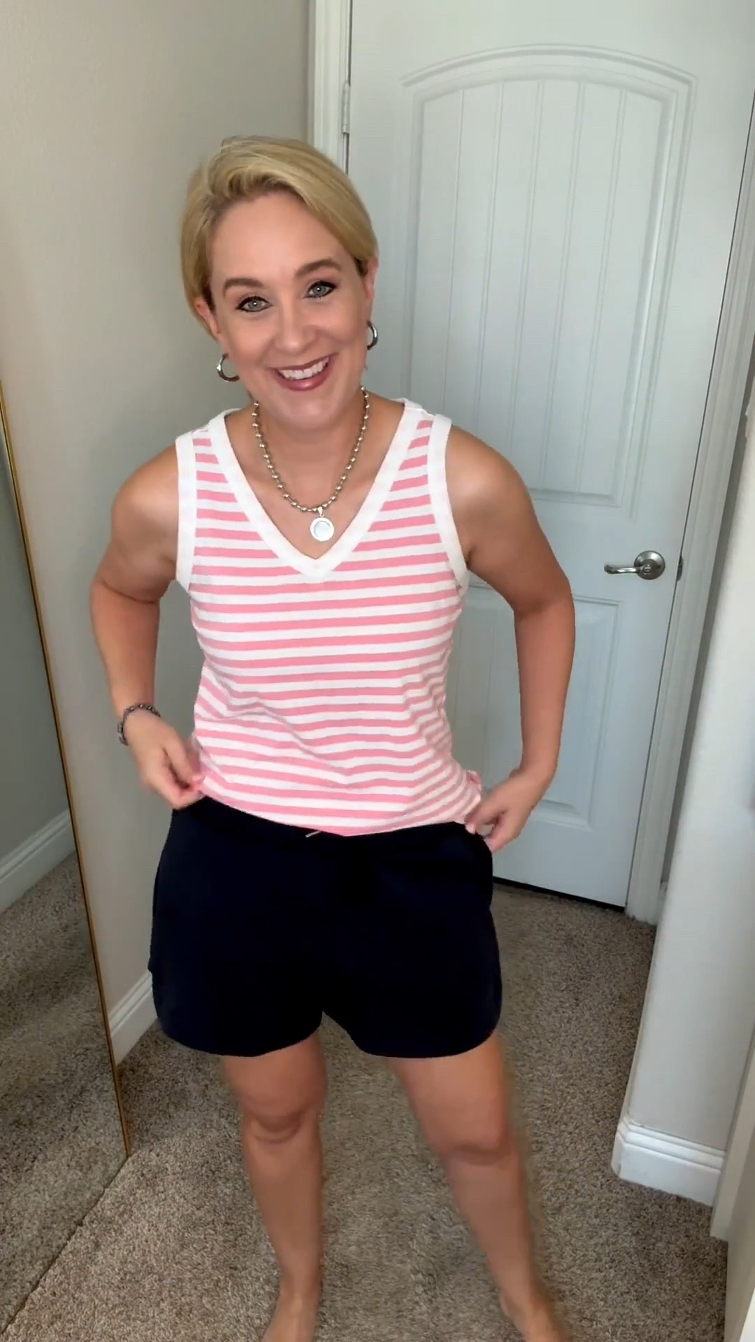 If you are new to my page welcome! I am an actual crossing guard and while I LOVE sharing cute clothes, I have to be practical when I’m out in 100+ degree weather!  🥵

It’s a cotton tank, soft shorts (that don’t ride up!) and minimal jewelry. Comfy sneakers (sandals are a no…ask me how I know 🤦🏼‍♀️) and WATER! Also, my neck fan can be such a game changer on a day when I have 0 breeze! 

Cheers to all the Momma’s with multiple side hustles! I see you 🫶🏻 

#LTKOver40 #LTKFindsUnder50 #LTKFindsUnder100
