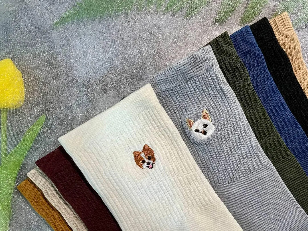 Custom Embroidered Pet Socks: Personalized Cat & Dog Photo Gift - Etsy | Etsy (US)