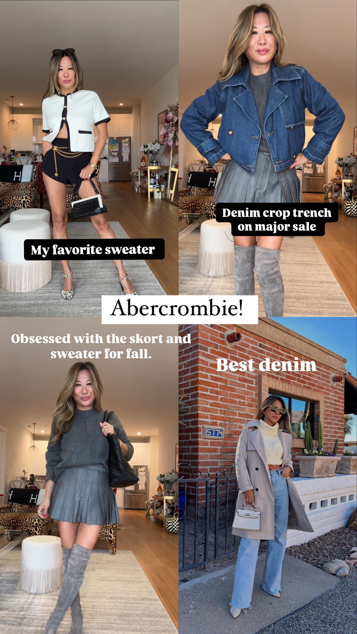 @abercrombie LTK 20% off sale with code AFLTK fall outfit, fall style, best denim and sweater, gray pleated skort. Wearing a small in all and 26 in jeans 

#LTKFindsUnder100 #LTKFallSale #LTKStyleTip