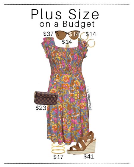 Plus Size on a Budget – Summer Midi Dress with @Walmart #walmartpartner This #plussize outfit idea is great for brunches, lunches, or any day event  @walmartfashion #walmartfashion #walmart 

#LTKFindsUnder50 #LTKPlusSize #LTKSeasonal