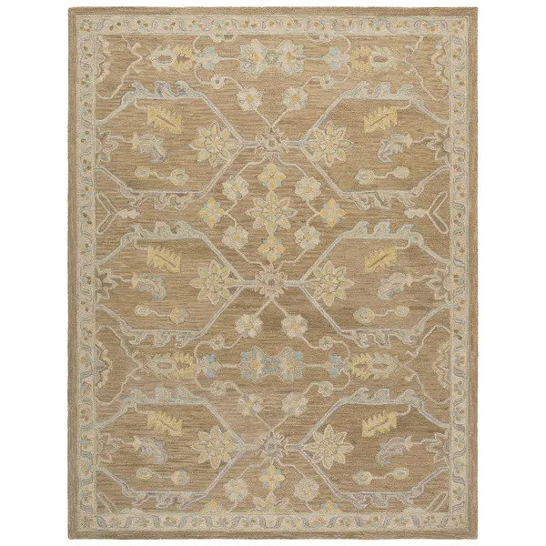 SAFAVIEH Handmade Blossom Allene Modern Floral Wool Rug - 8' x 10' - Light Brown/Beige | Bed Bath & Beyond
