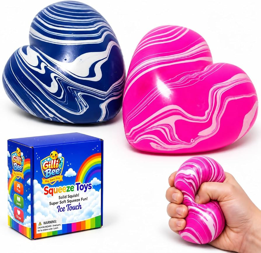 Swirl Heart Squishy Toy 2.36in Blue/Pink - Sensory Fidget | Amazon (US)