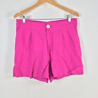 Anko womens shorts size 14 magenta pink stretch linen viscose pockets 069556 | eBay AU