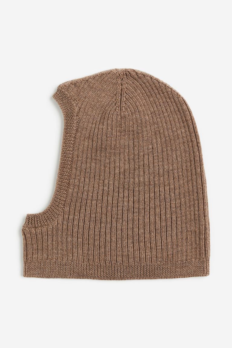 Rib-knit Wool Balaclava - Dark taupe - Kids | H&M US | H&M (US + CA)