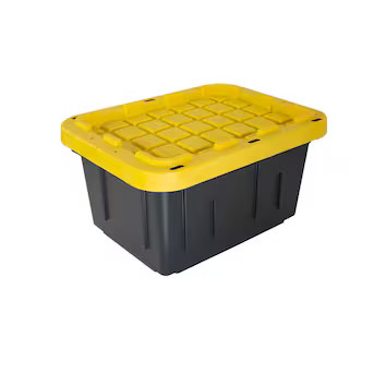 Project Source  Commander Small 5- Gallons (20-Quart) Black and Yellow Heavy Duty Tote with Stan... | Lowe's