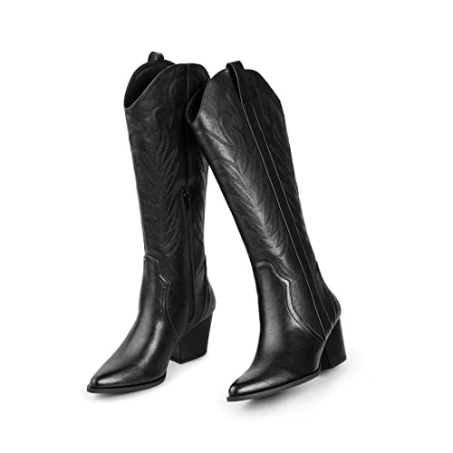 Arromic Cowgirl Boots for Women, Western Cowboy Boots for Women Knee High Tall Pointed Toe Embroi... | Amazon (US)