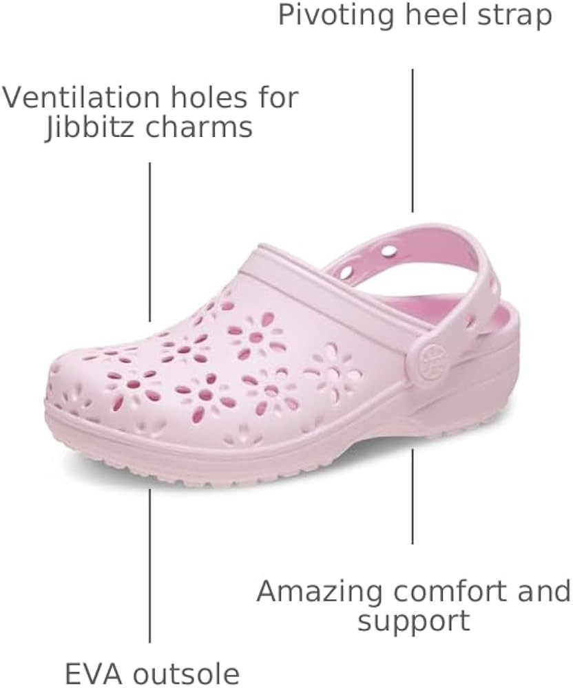 Crocs Unisex-Child Classic Clogs with Floral Cut Out Design, Kids and Toddler Shoes | Amazon (US)