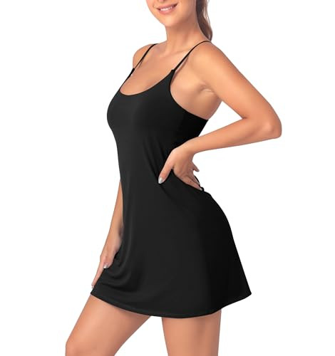 Womens Tennis Dress with Built-in Bra & Shorts Athletic Dress Workout Dress Exercise Dress with P... | Amazon (US)