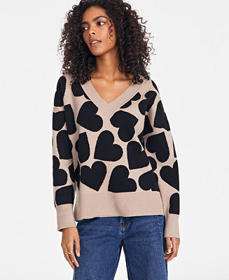 On 34th Women's V-Neck Dropped-Shoulder Sweater, Created for Macy's - Macy's | Macy's