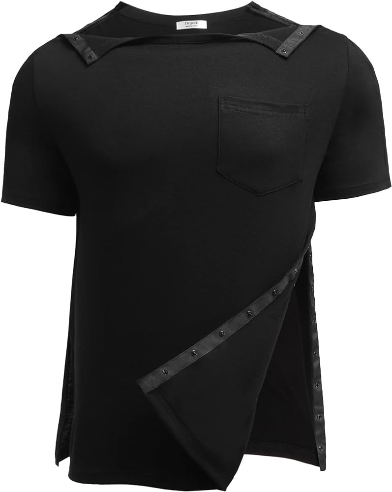 Deyeek Men's Post Shoulder Surgery Shirts Recovery Tear Away Short Sleeve Full Open Side Snap Dia... | Amazon (US)