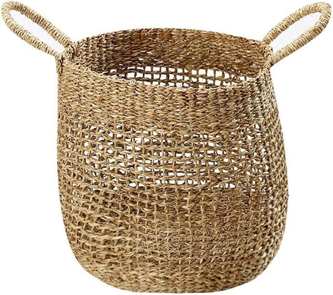 Straw Software Storage Basket Clothing Books Storage Box, Flower Pot Sets Basket Home Decoration ... | Amazon (US)