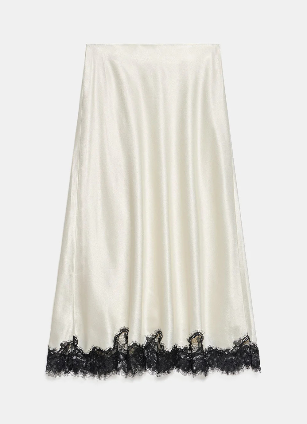 Cream Lace Satin Slip Skirt | Mint Velvet
