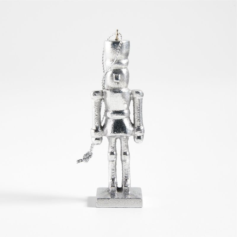 Silver Nutcracker Christmas Tree Ornament | Crate & Barrel | Crate & Barrel