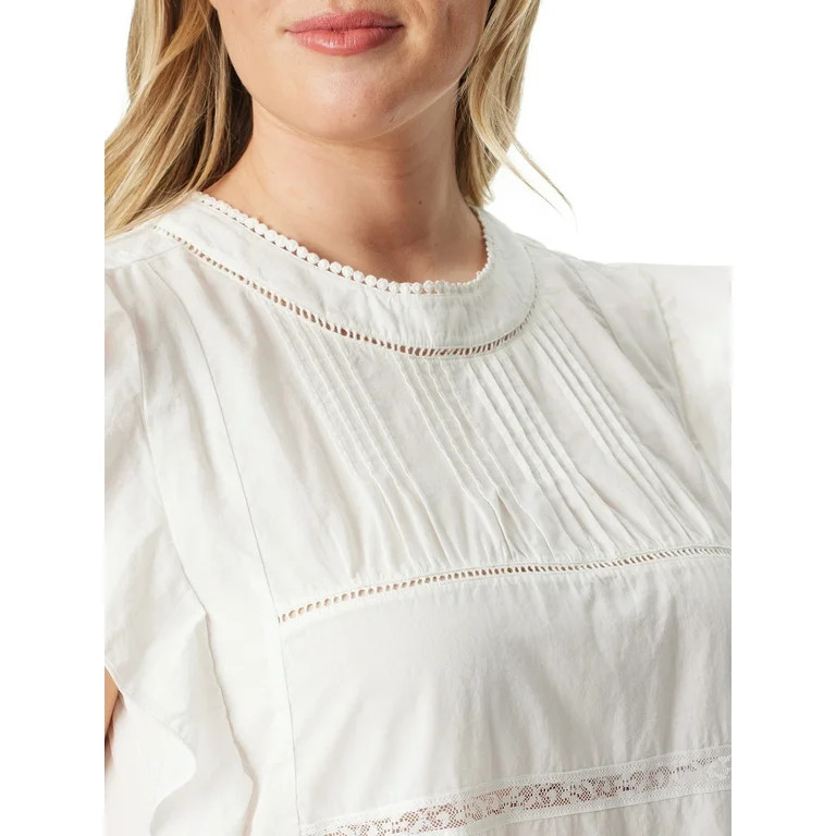 Jessica Simpson Women's Plus Size Ruby Flutter Woven Top | Walmart (US)