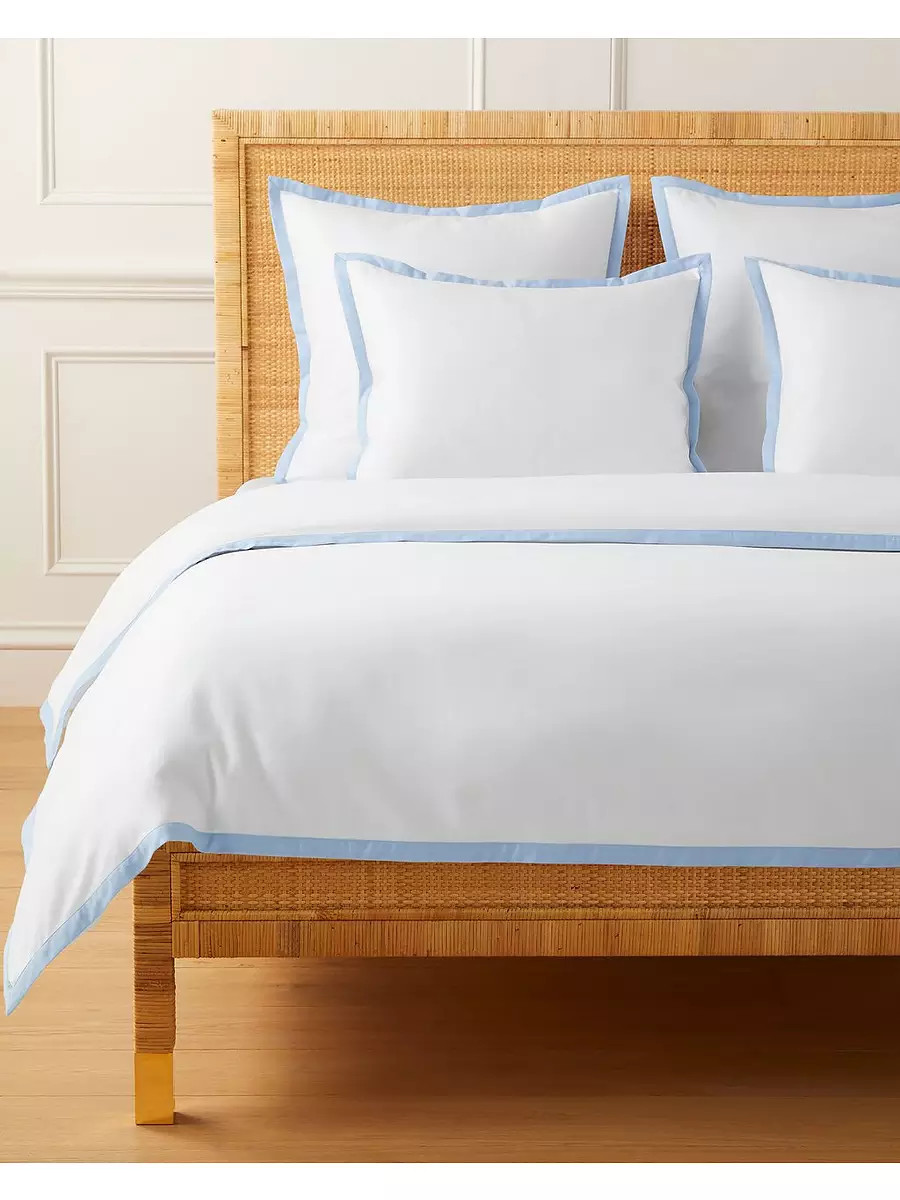 Border Frame Sateen Duvet Cover | Serena and Lily
