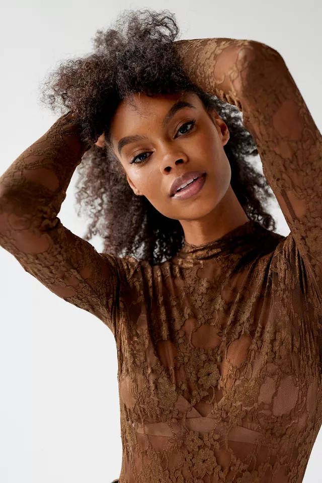 Out From Under Kat Sheer Lace Bodysuit | Urban Outfitters (US and RoW)