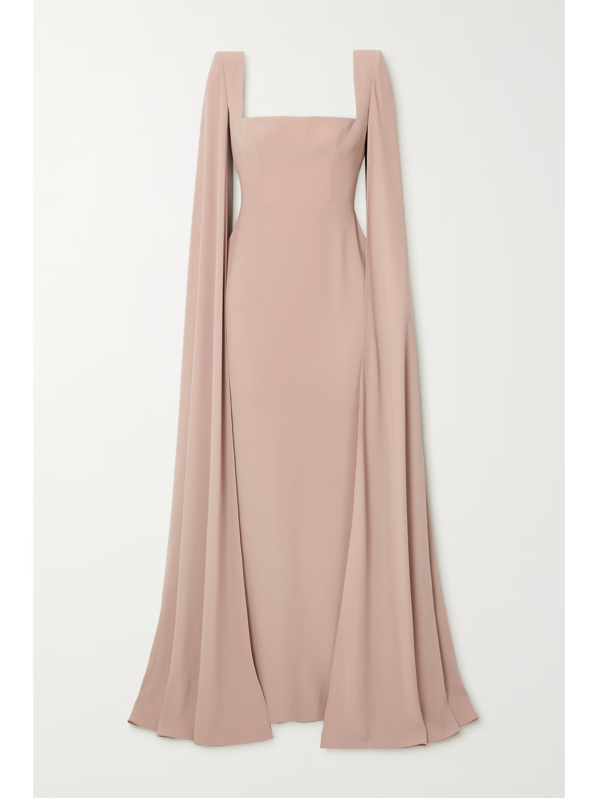 Beige Auden cape-effect satin-crepe gown | ALEX PERRY | NET-A-PORTER | NET-A-PORTER (US)