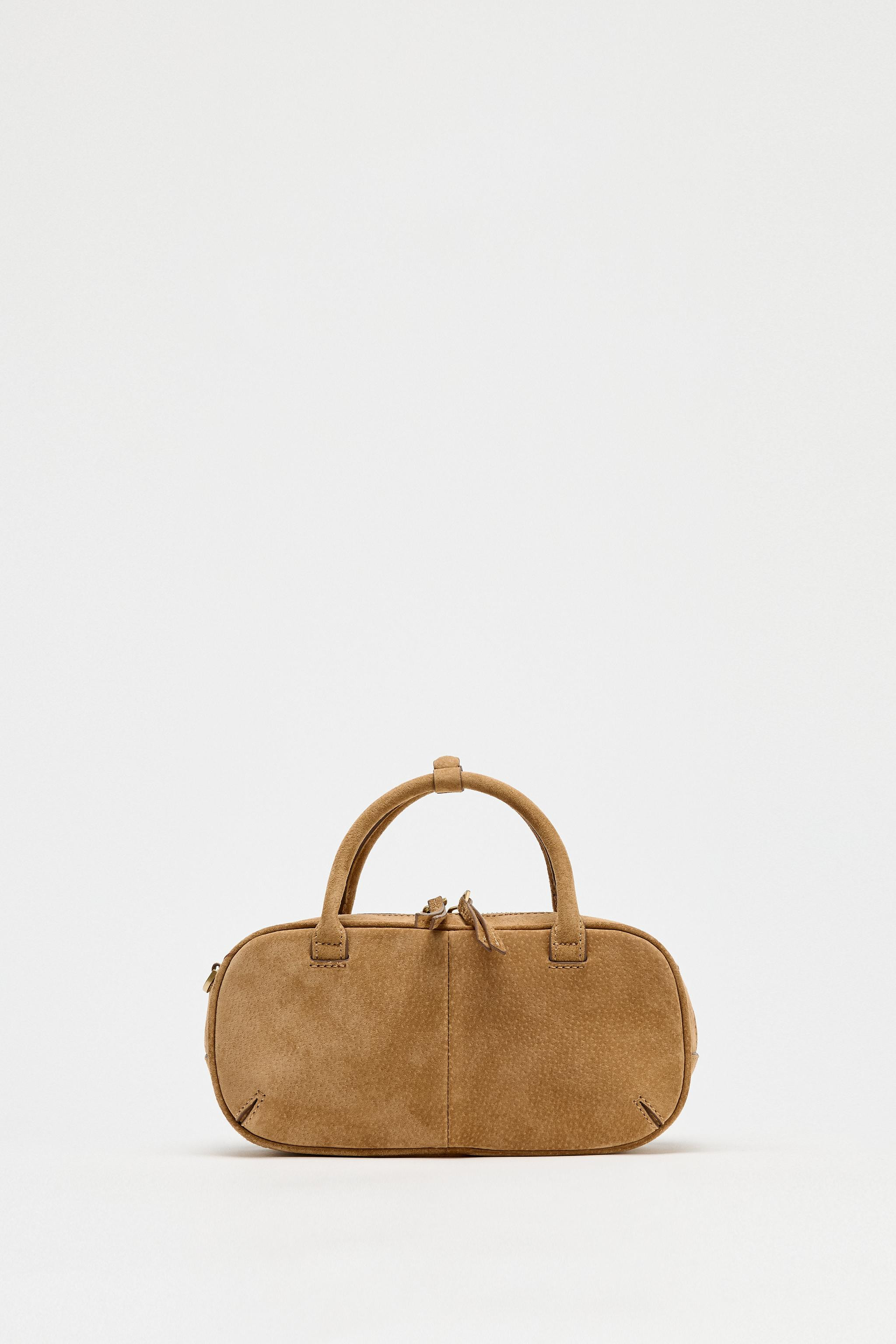 MINI DOUBLE HANDLE SUEDE BAG | Zara US
