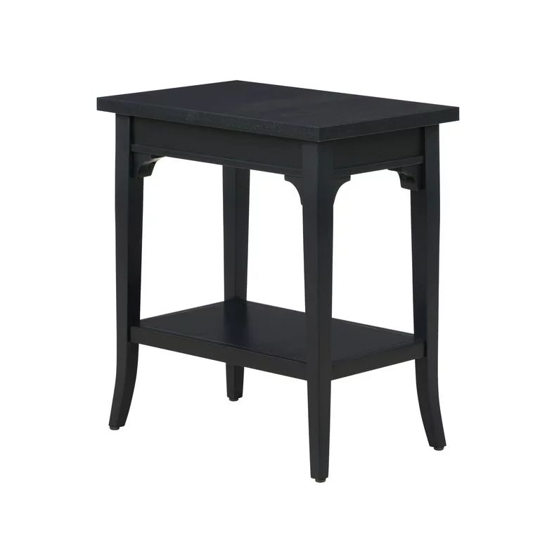 Beautiful Marais Side Table with Lower Shelf and Solid Wood Frame by Drew Barrymore, Rich Black F... | Walmart (US)