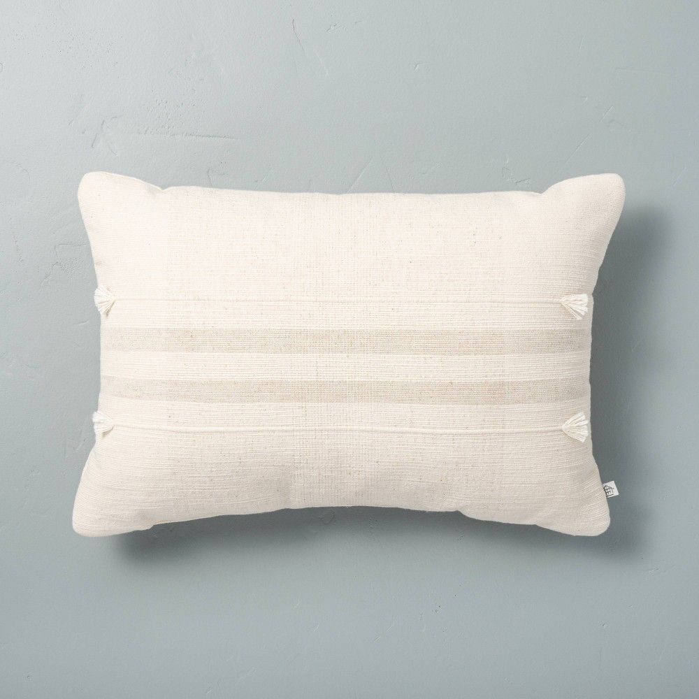 14" x 20" Center Band Stripes Throw Pillow - Hearth & Hand™ with Magnolia | Target