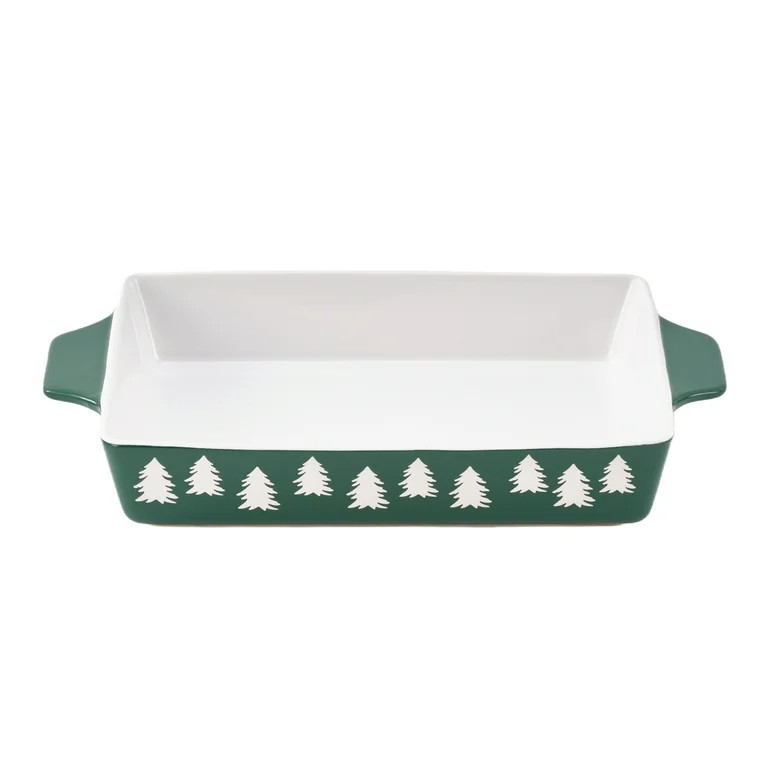 Holiday Time 9" x 13" Tree Glazed Stoneware Bake & Serve Dish, Bakeware | Walmart (US)
