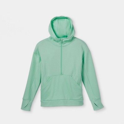 Girls' Ponte 1/2 Zip Hooded Sweatshirt - All in Motion™ | Target