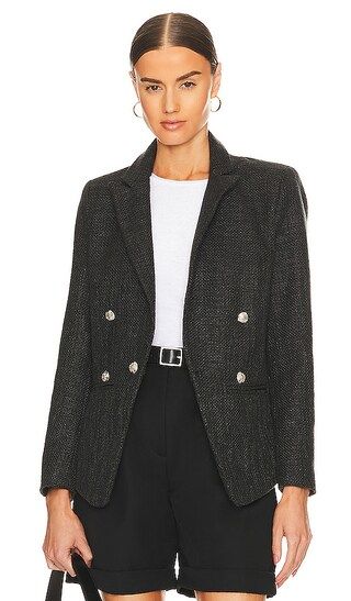 Clarke Tweed Blazer in Black | Revolve Clothing (Global)