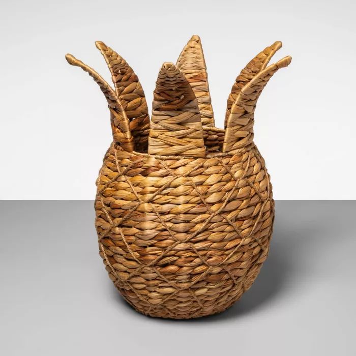 17" x 15" Pineapple Shaped Water Hyacinth Woven Basket Natural - Opalhouse™ | Target