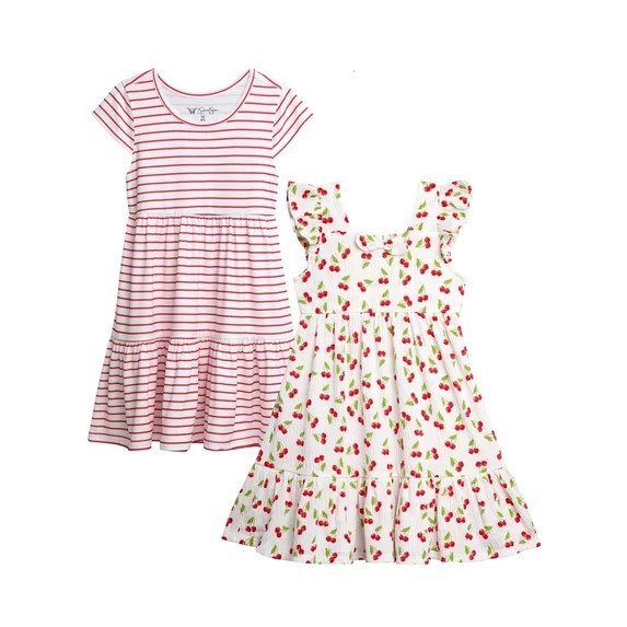 Jessica Simpson Girls' Two Pack Knit All-over Print Dress Set, Sizes 4-16 | Walmart (US)
