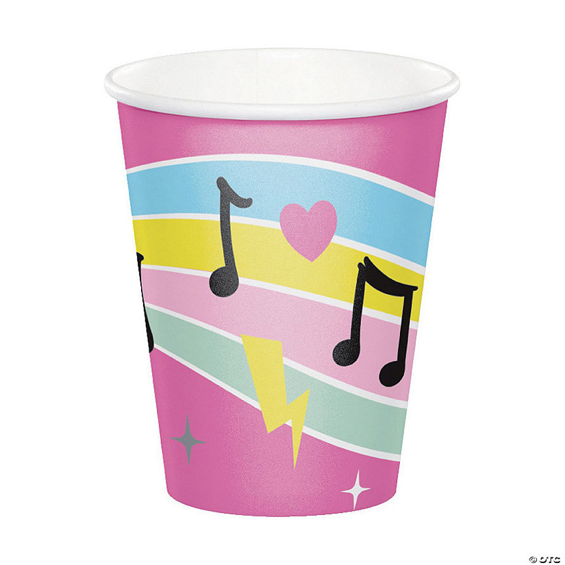 9 oz. Birthday Beats Disco Party Disposable Paper Cups - 8 Ct. | Oriental Trading Company