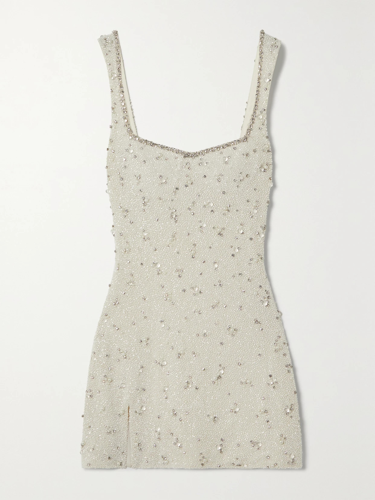 Clio Peppiatt - Embellished Stretch-tulle Mini Dress - Ivory | NET-A-PORTER (US)
