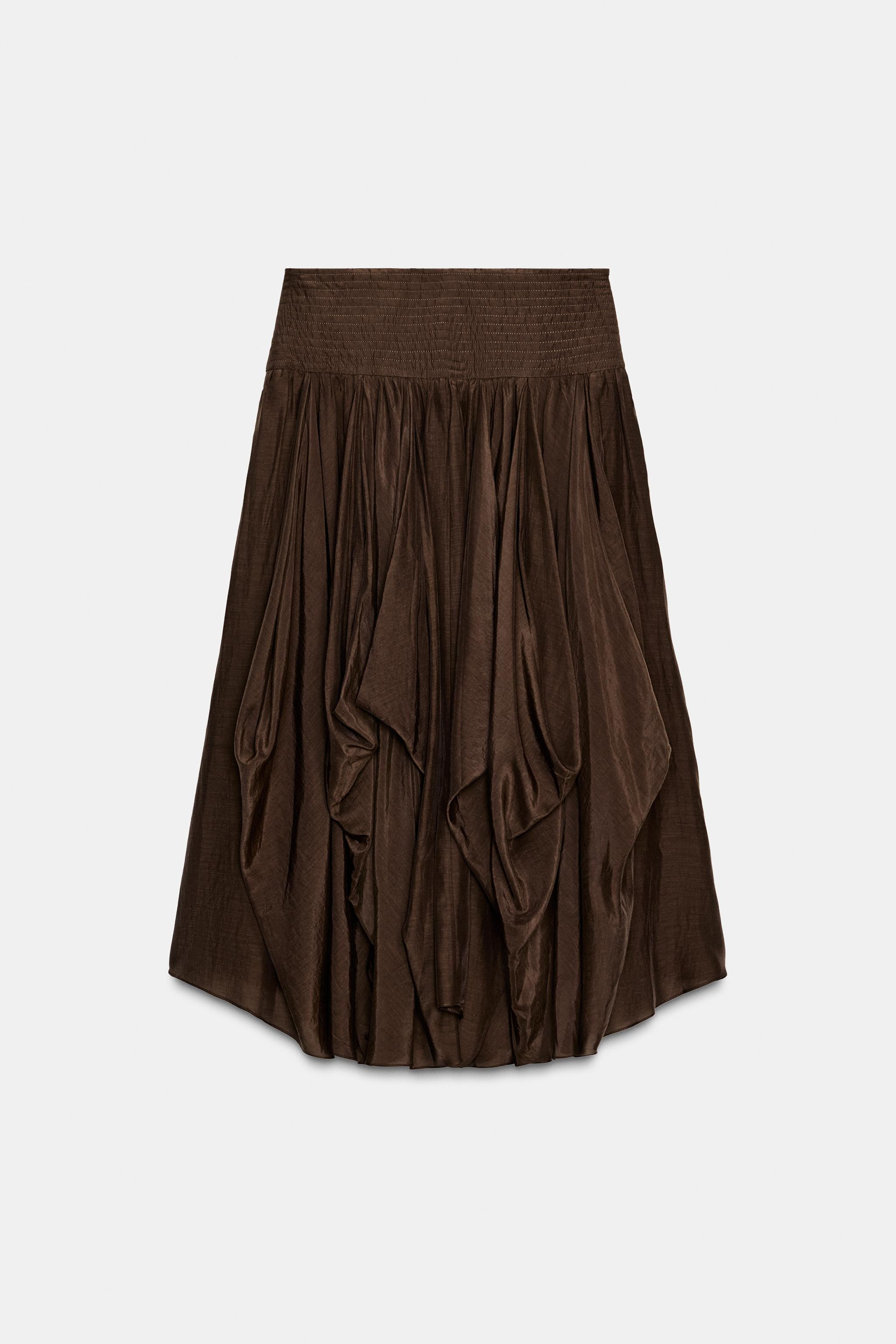 ZW COLLECTION VOLUMINOUS MIDI SKIRT | Zara US