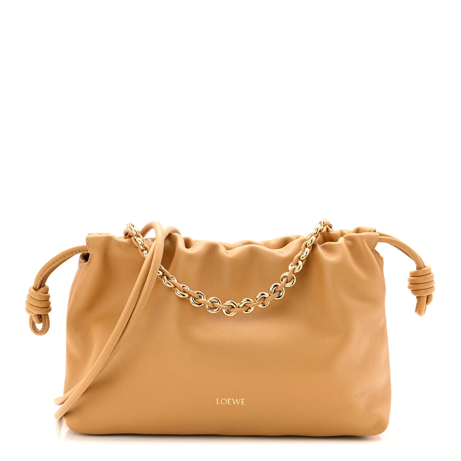 Loewe Mellow Nappa Donut Medium Chain Flamenco Knot Clutch Sahara 1857729 | FASHIONPHILE (US)