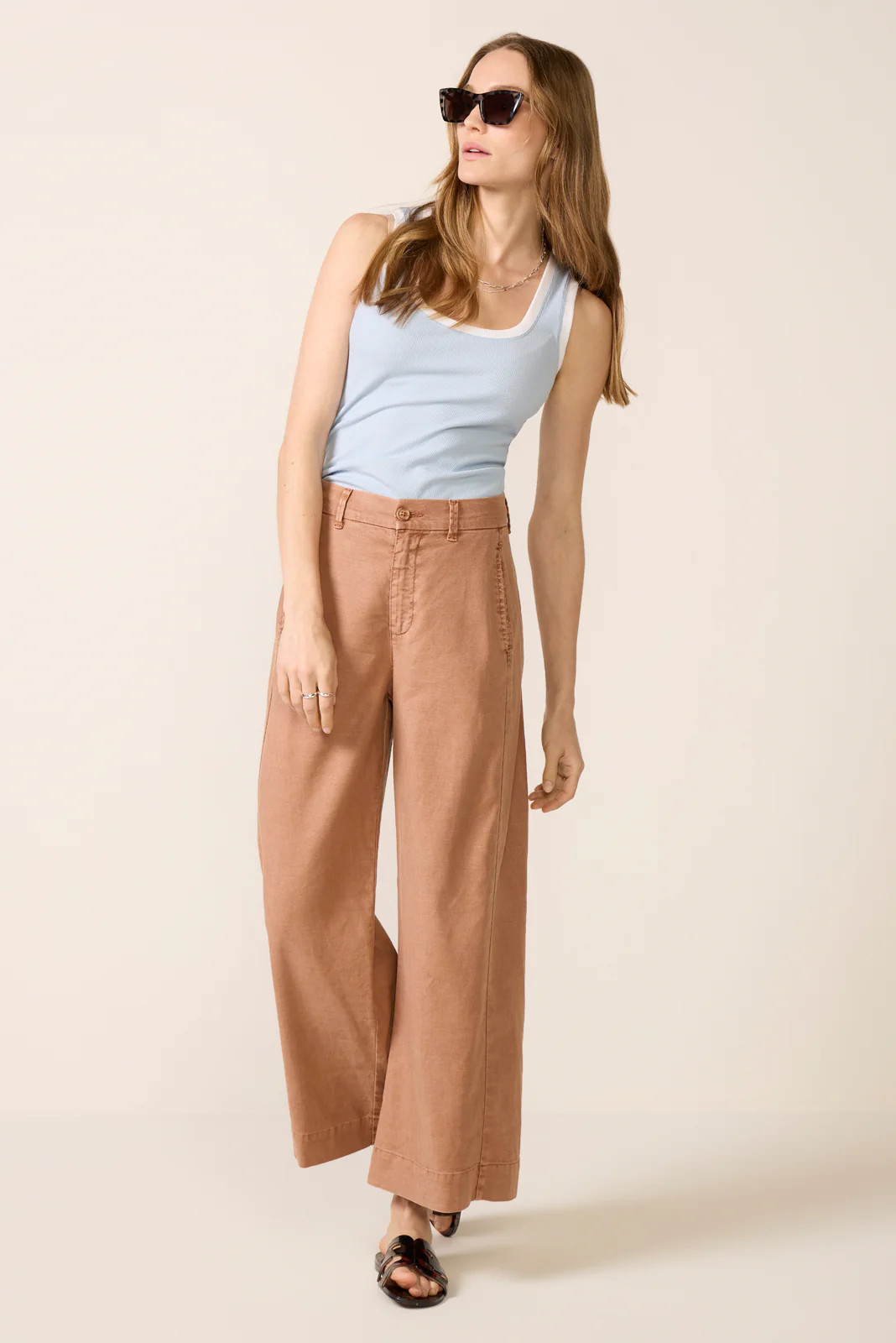 Joelle Stretch Linen Crop Pant | Evereve