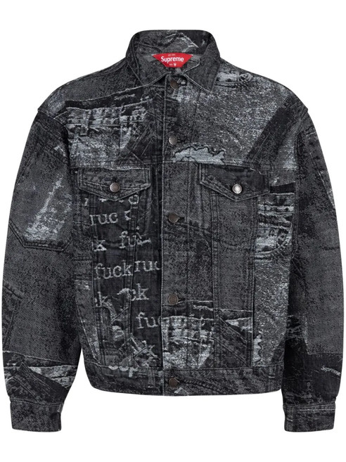 Supreme Archive Denim Trucker Jacket | Black | FARFETCH CA