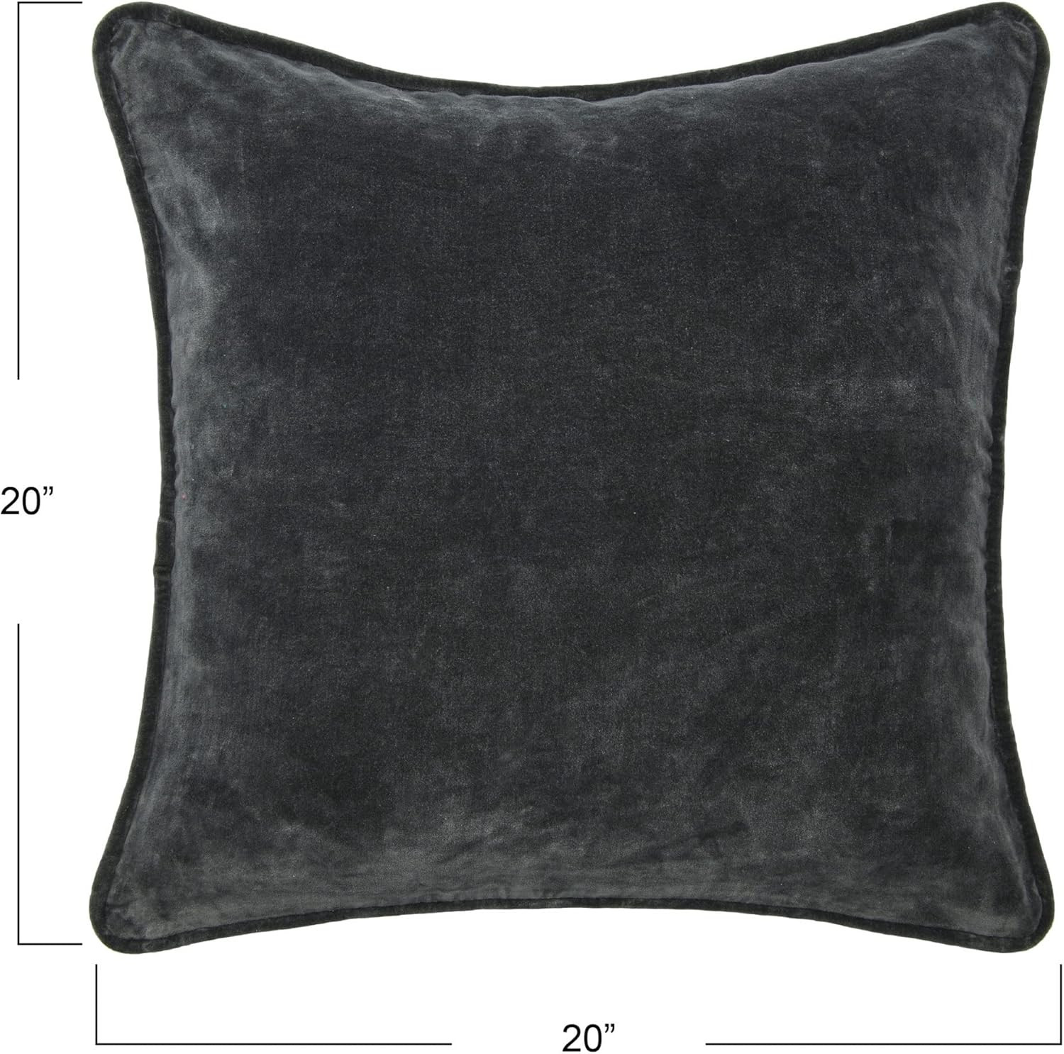 Creative Co-Op 20" Square Velvet Pillow Decorative Pillow Cover, 20" x 20", Charcoal Grey | Amazon (US)