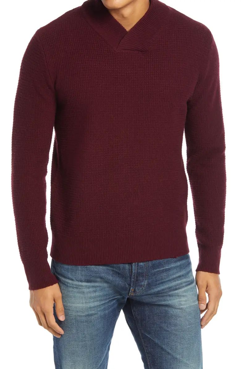 Schott NYC Waffle Knit Thermal Wool Blend Pullover | Nordstrom | Nordstrom