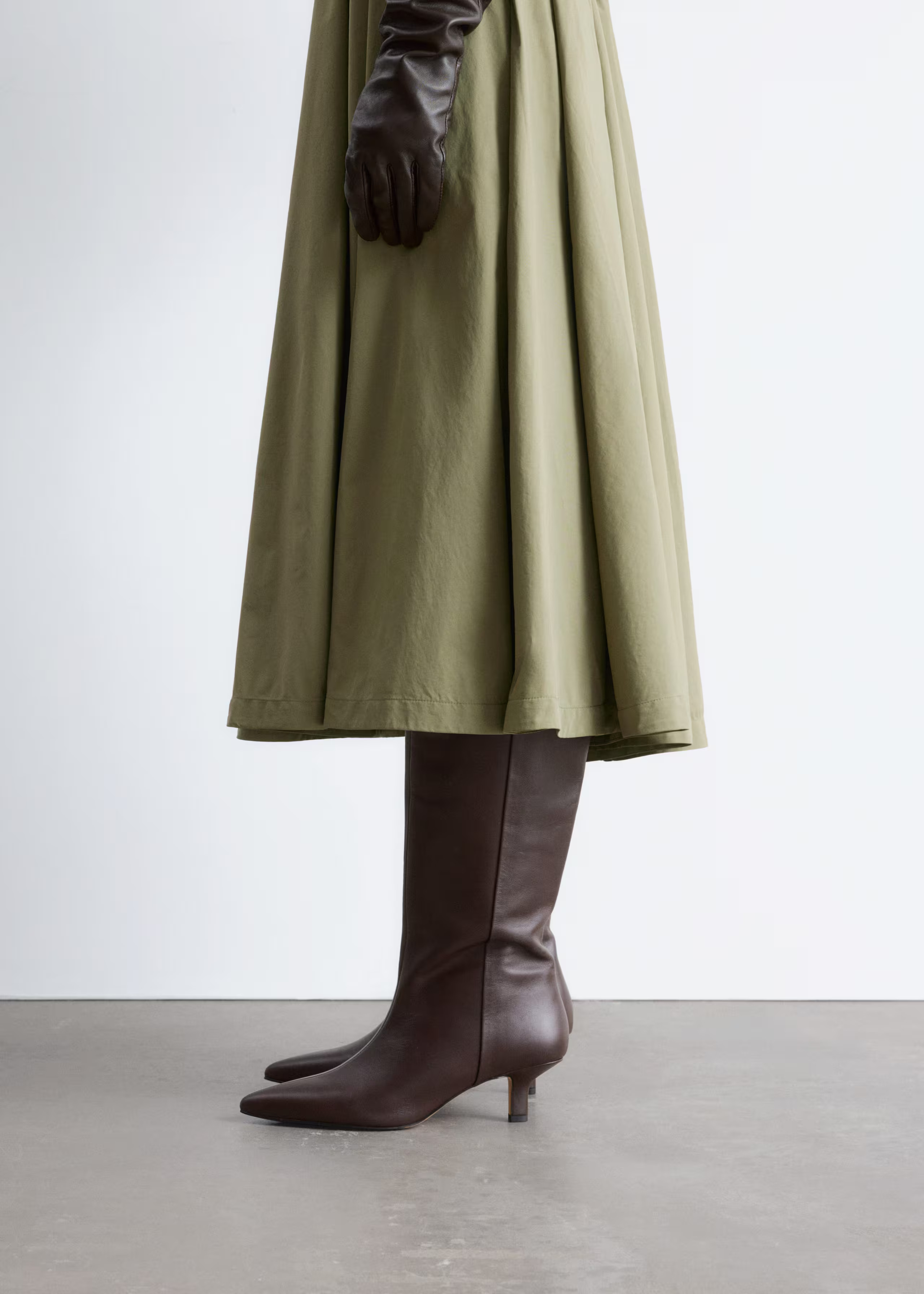 Kitten Heel Leather Knee Boots | & Other Stories UK