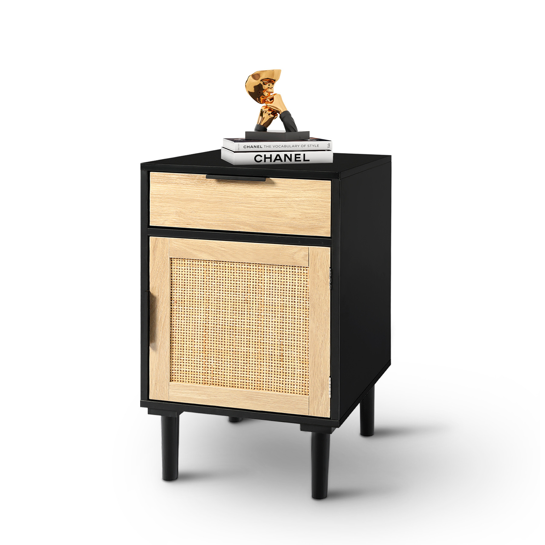 LAZZO End Table with Drawer and Cabinet Sofa Side Table Wood Accent Table for Small Spaces Bedsid... | Walmart (US)