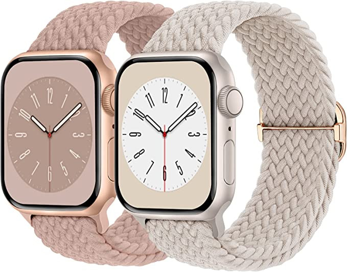 Braided Solo Loop Compatible with Apple Watch Band 38mm 40mm 41mm Women Men, Adjustable Stretchy ... | Amazon (US)