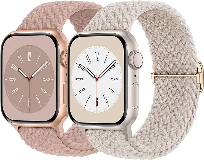 Braided Solo Loop Compatible with Apple Watch Band 38mm 40mm 41mm Women Men, Adjustable Stretchy ... | Amazon (US)