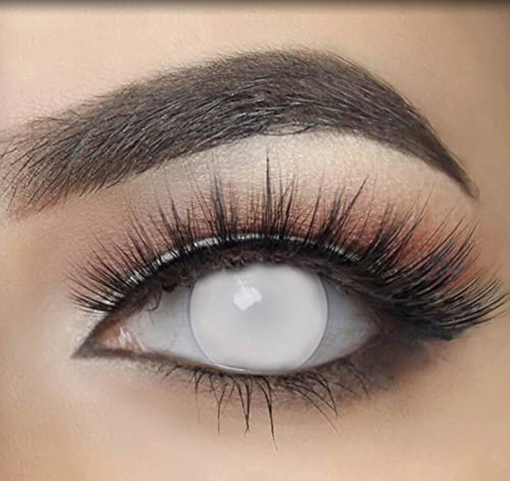 Colored Contacts Tweezers Beautiful Gift to Womens Makeup Beauty Halloween Fashion Party,White | Amazon (US)