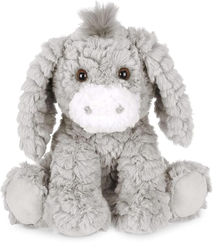 Bearington Donny Plush Donkey Stuffed Animal - 10.5" Soft Gray Donkey Toy with Scruffy Fur and We... | Amazon (US)