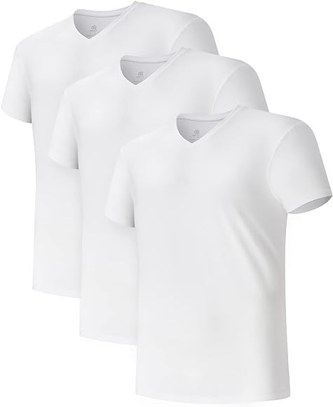 DAVID ARCHY Men's Undershirts Micro Modal Ultra Soft T-Shirts Stretch Moisture-Wicking Crewneck/V... | Amazon (US)