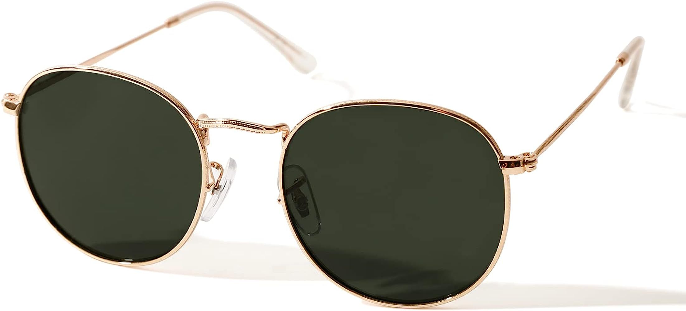 TIJN Classic Round Sunglasses Polarized Lens with UV400 Protection for Women Men | Amazon (US)