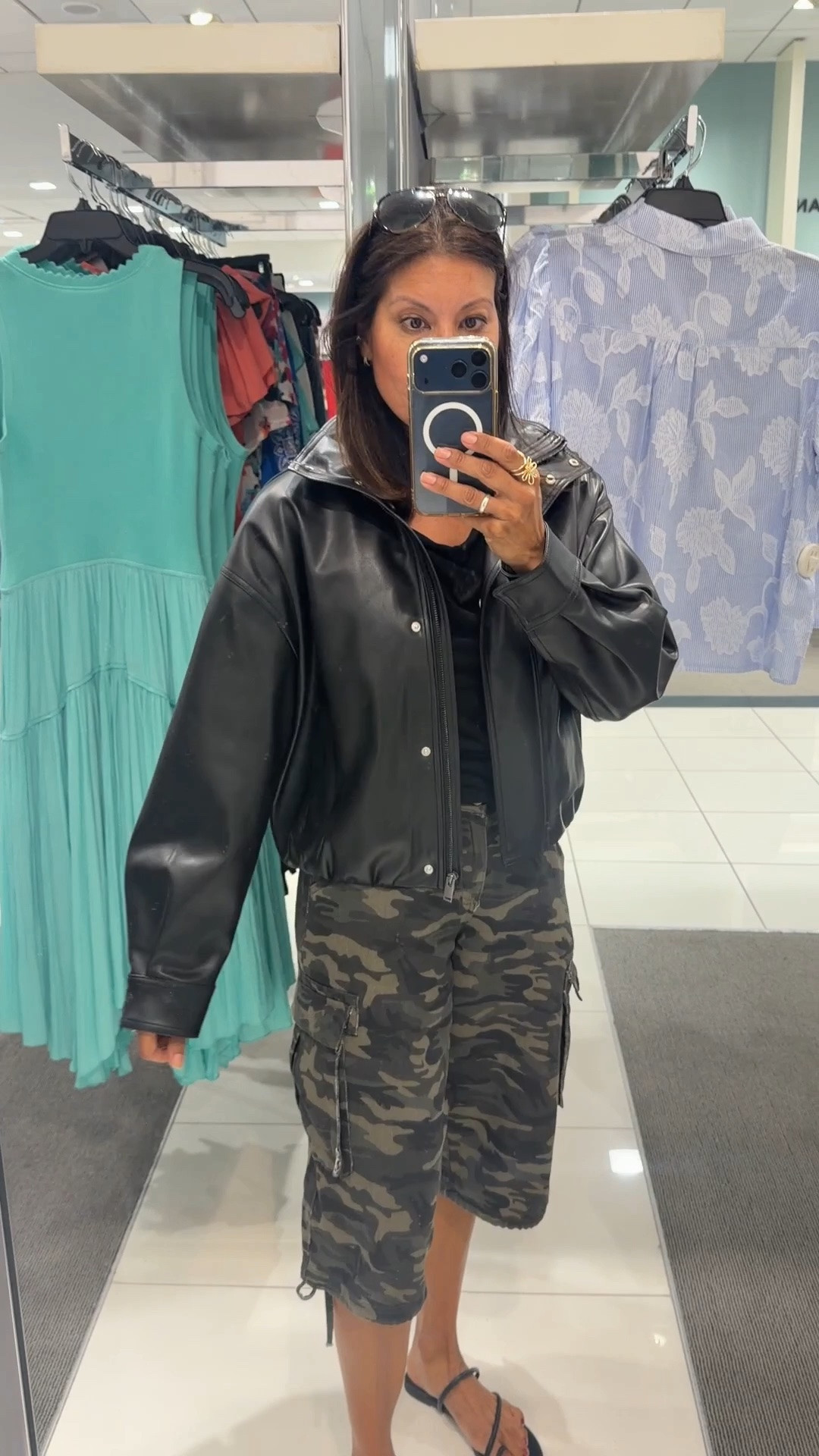 Cute faux leather funnel collar jacket wearing xs 

@French connection @Bloomingdale's US 

Fall fashion over 50

#LTKPetite #LTKSeasonal #LTKOver40
